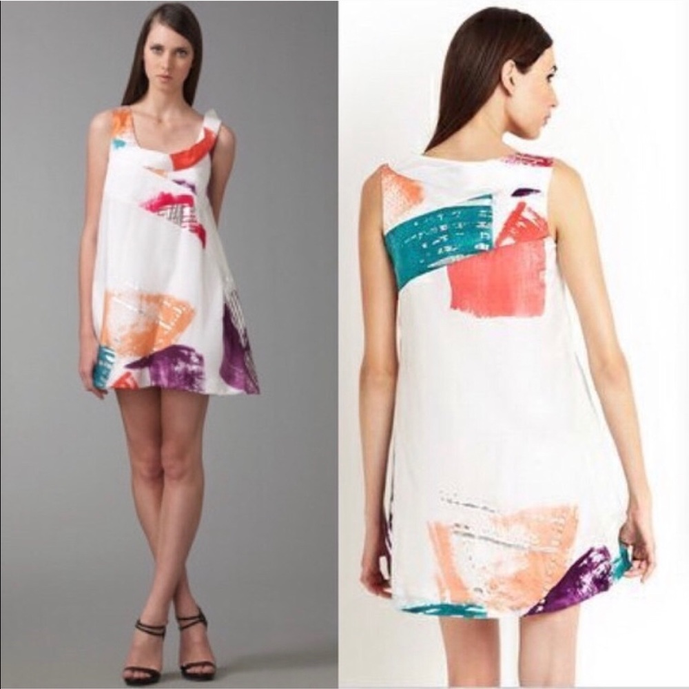 Chloé Silk Paintbrush Trapeze Dress